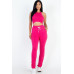 Crop Tank Top & Ruched Pants Set