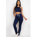 Crop Tank Top & Ruched Pants Set