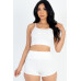 Ribbed Cami Crop Top & Ruched Shorts Set