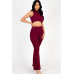 Ribbed Mock Neck Crop Tank Top & Bootcut Pants Set