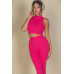 Ribbed Mock Neck Crop Tank Top & Bootcut Pants Set