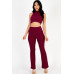 Ribbed Mock Neck Crop Tank Top & Bootcut Pants Set