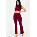 Ribbed Mock Neck Crop Tank Top & Bootcut Pants Set