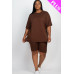 Plus Size Loose Fit Top & Biker Shorts Set
