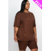 Plus Size Loose Fit Top & Biker Shorts Set