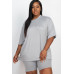 Plus Size Loose Fit Top & Biker Shorts Set