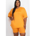 Plus Size Loose Fit Top & Biker Shorts Set