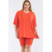 Plus Size Loose Fit Top & Biker Shorts Set