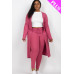 Plus Size Ribbed Long Cardigan & Leggings Set