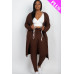 Plus Size Ribbed Long Cardigan & Leggings Set