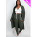 Plus Size Ribbed Long Cardigan & Leggings Set