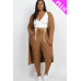 Plus Size Ribbed Long Cardigan & Leggings Set