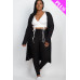 Plus Size Ribbed Long Cardigan & Leggings Set