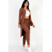 Ribbed Long Cardigan & Leggings Set
