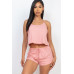 Ribbed Strappy Top & Shorts Set
