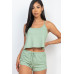 Ribbed Strappy Top & Shorts Set