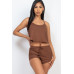 Ribbed Strappy Top & Shorts Set