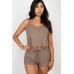 Ribbed Strappy Top & Shorts Set
