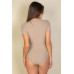 Ribbed Scoop Neck Short Sleeve Bodysuit