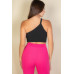 One Shoulder Ribbed Cropped Top