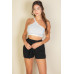 One Shoulder Ribbed Cropped Top