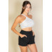 One Shoulder Ribbed Cropped Top
