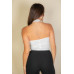 Ribbed Halter Neck Backless Top