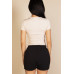 Ribbed Round Neck Short Sleeve Top