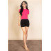 Ribbed Round Neck Short Sleeve Top
