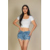 Tight Knitted Square Neck Short Sleeve T Shirt