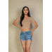 Tight Knitted Square Neck Short Sleeve T Shirt