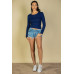 Ribbed Crew Neck Long Sleeve Tee