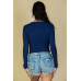 Ribbed Crew Neck Long Sleeve Tee