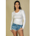 Ribbed Crew Neck Long Sleeve Tee