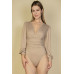 Plunge Neck Peasant Sleeve Bodysuit - CC-WH2000562
