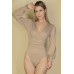 Plunge Neck Peasant Sleeve Bodysuit - CC-WH2000562