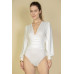 Plunge Neck Peasant Sleeve Bodysuit - CC-WH2000562