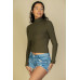 Ribbed Turtleneck Long Sleeve Top