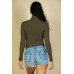 Ribbed Turtleneck Long Sleeve Top