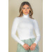 Ribbed Turtleneck Long Sleeve Top