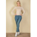 Ribbed Round Neck Long Sleeve Top