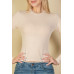 Ribbed Round Neck Long Sleeve Top