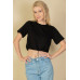French Terry Toggle Drawstring Crop Top
