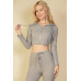 Ribbed Crop Zip Hoodie