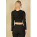 Ribbed Crop Zip Hoodie