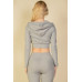 Ribbed Crop Zip Hoodie