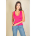 Ribbed V-neck Sleeveless Top