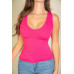 Ribbed V-neck Sleeveless Top
