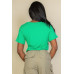 Tie Front Drawstring Short Sleeve Crop Top