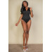 Zip Front Short Sleeve Bodysuit - CC-WH2000571